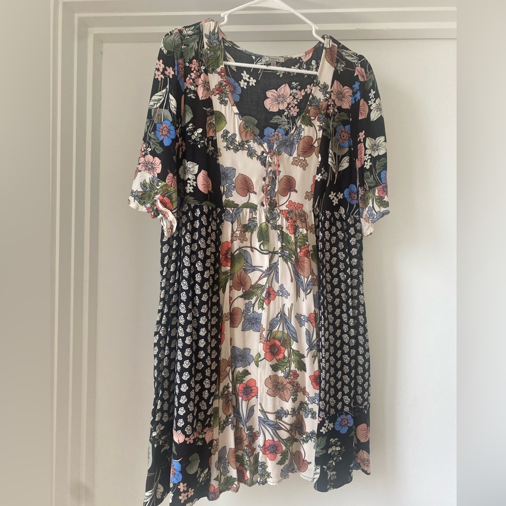 Boutique floral dress, worn once for a wedding! Free people vibes!